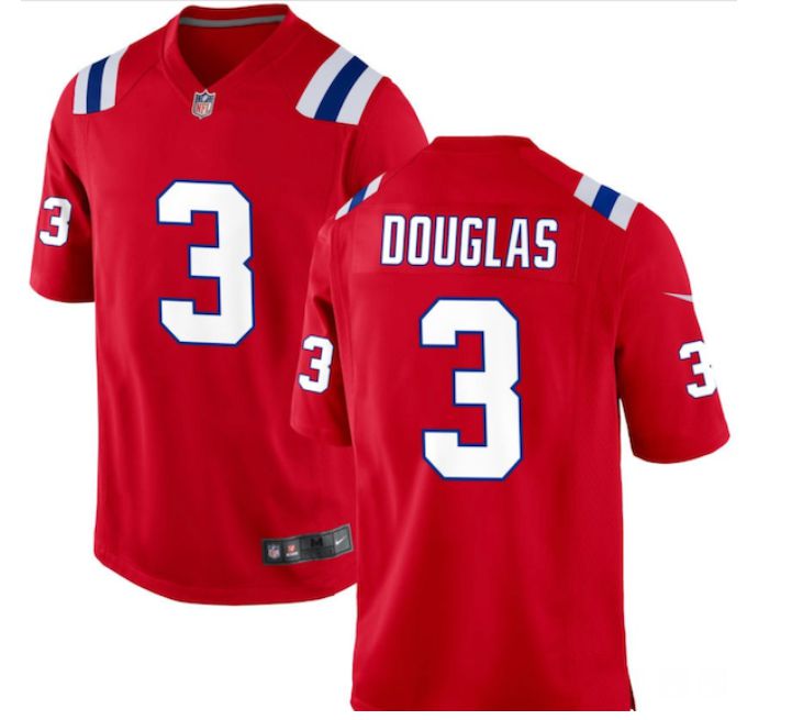 youth New England Patriots #3 Douglas red 2024 Nike NFL jersey